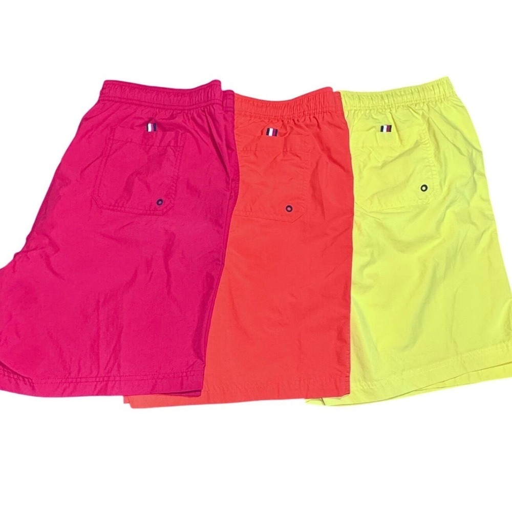 Tommy Hilfiger Swim Trunks Mens XXL 3 Pack Bundle Neon Pink Orange Yellow Mesh